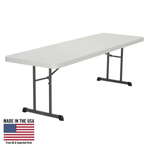 8 ft adjustable height table - 4 ft. White Granite Resin Adjustable Height Commercial Folding Table: 8 ft. Fold-in-Half Table Almond: 96 in. Granite White Plastic Tabletop Metal Frame Folding Table: 96 in. White Plastic Tabletop Metal Frame Folding Table: Price $